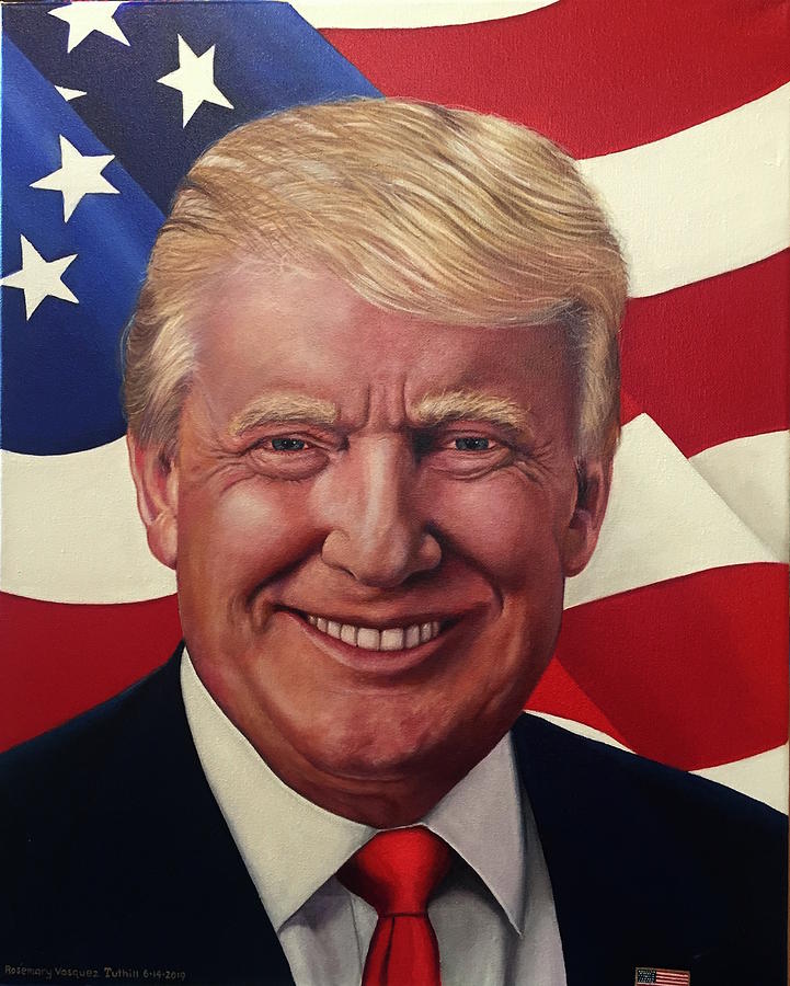 Portrait of Donald Trump Painting by Rosemary Vasquez Tuthill | Pixels