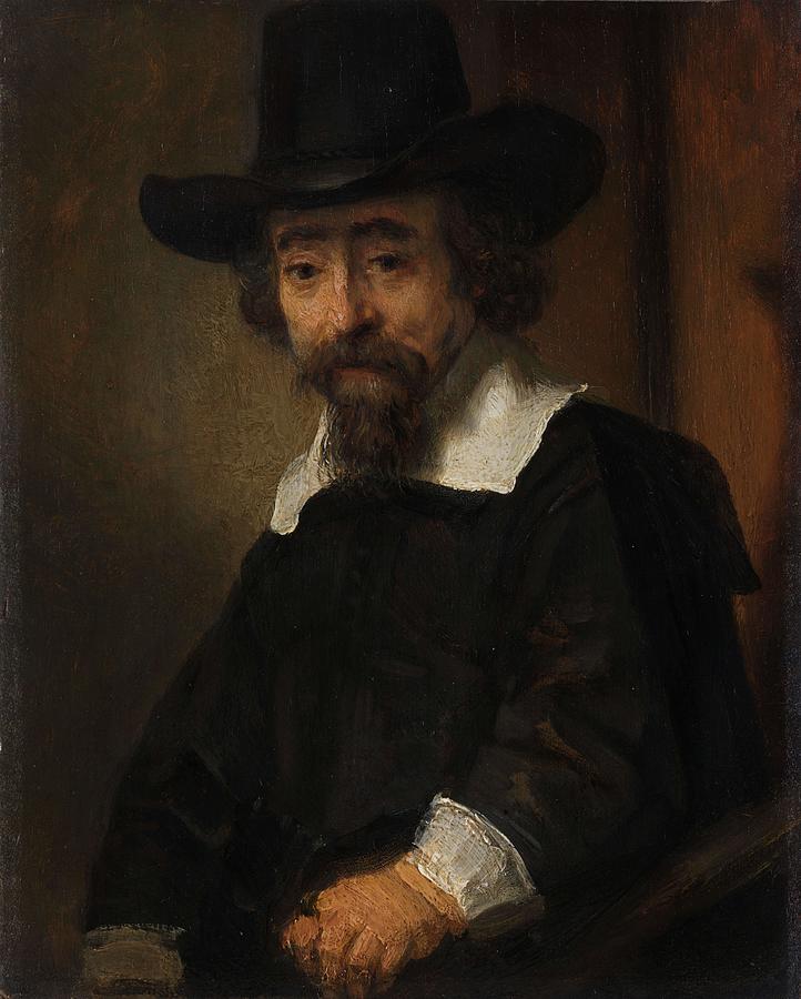 Portrait of Dr Ephraim Bueno. Painting by Rembrandt -1606-1669-