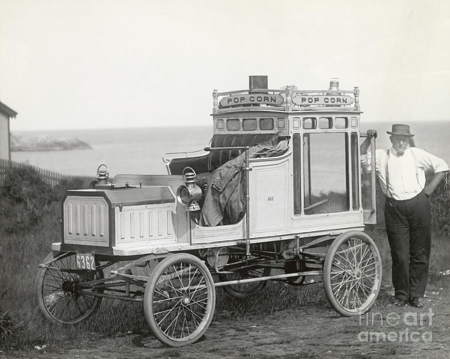 Portrait Of Early Popcorn Vendor Next Photograph by Bettmann Portrait Of Early Popcorn Vendor Next Photograph by Bettmann