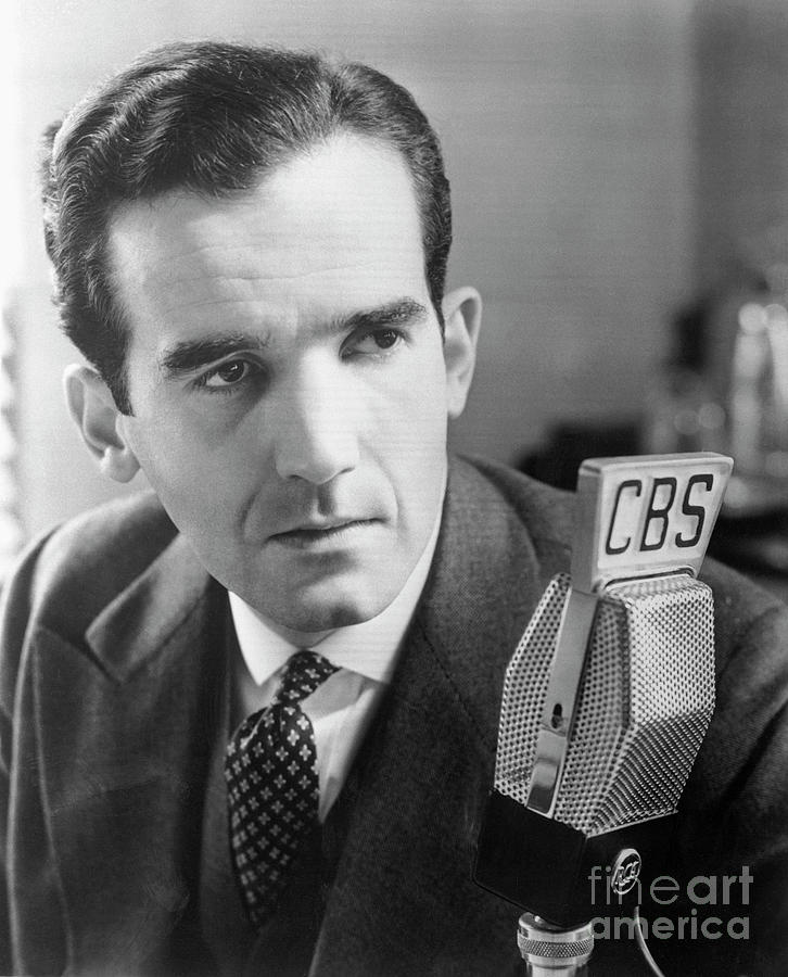 Portrait Of Edward R. Murrow Near Cbs Photograph by Bettmann