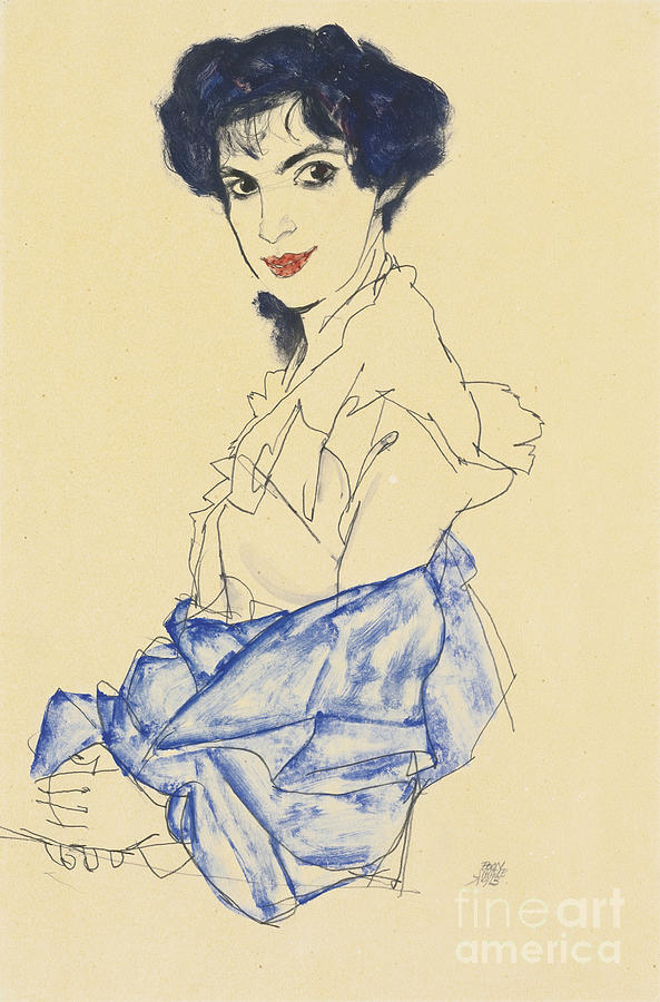 Portrait Of Elisabeth Lederer, Seated Drawing by Heritage Images