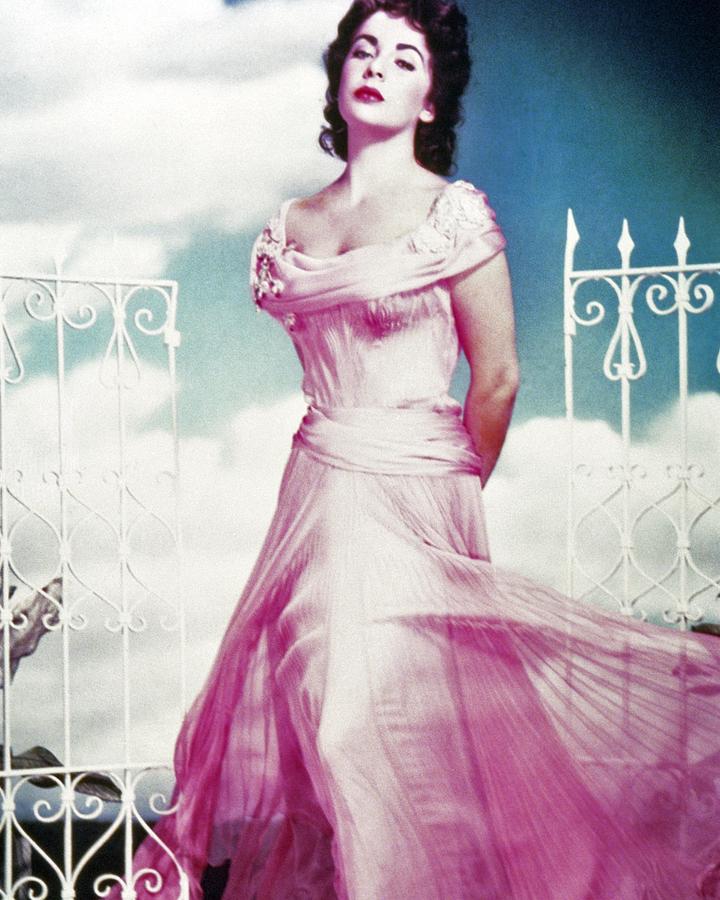 Portrait Of Elizabeth Taylor Standing Near Gate Photograph by Globe ...