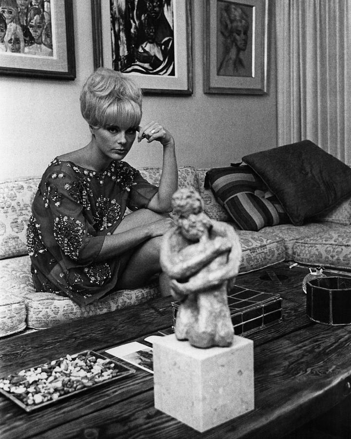 Portrait Of Elke Sommer Sitting On Couch Photograph by Globe Photos ...