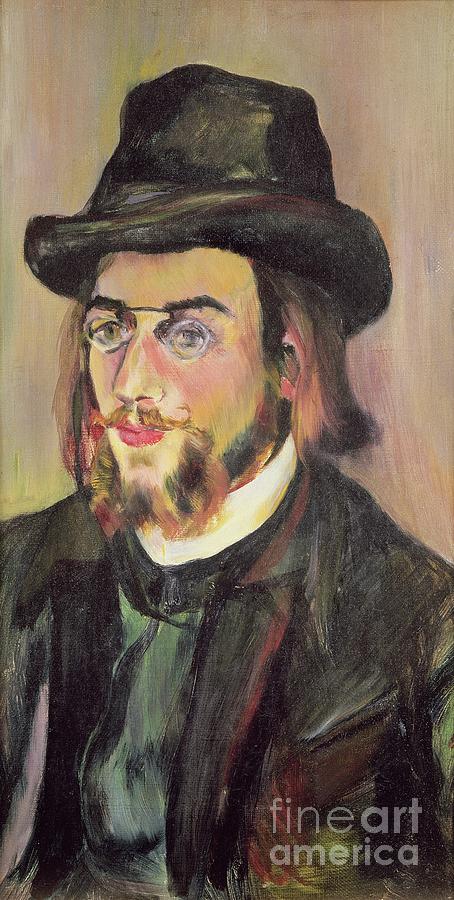 Portrait Of Erik Satie Painting by Marie Clementine Valadon