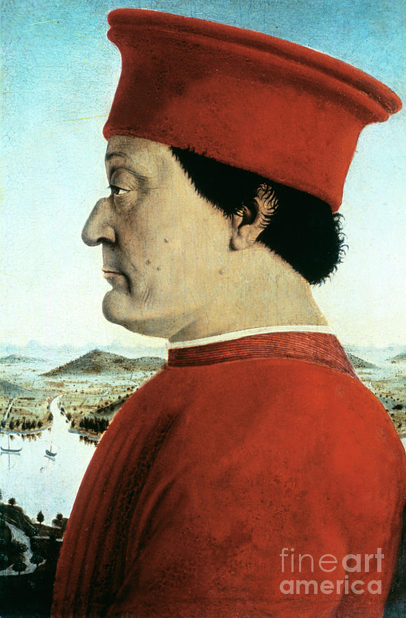 Portrait Of Federico Da Montefeltro Drawing by Print Collector Portrait Of Federico Da Montefeltro Drawing by Print Collector