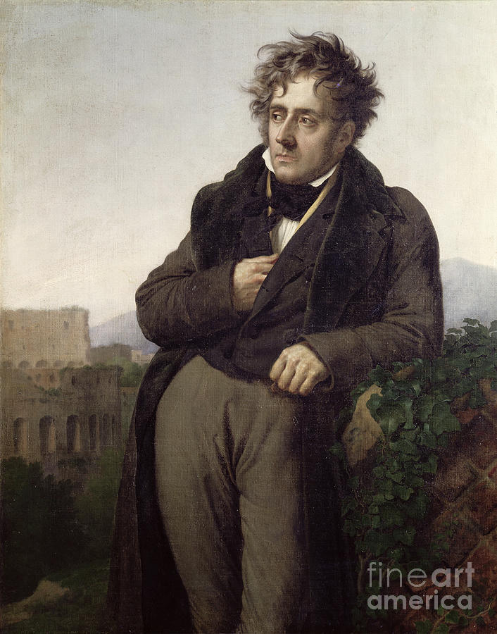 Portrait Of Francois Rene Painting by Anne Louis Girodet De Roucy-trioson