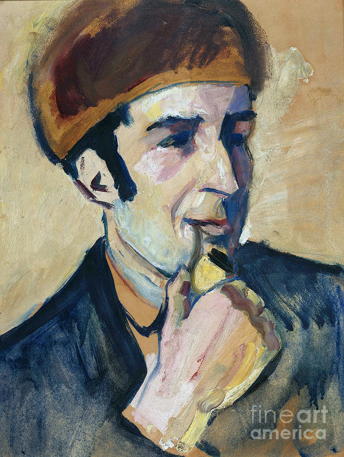 Portrait Of Franz Marc 1910 Drawing by Heritage Images