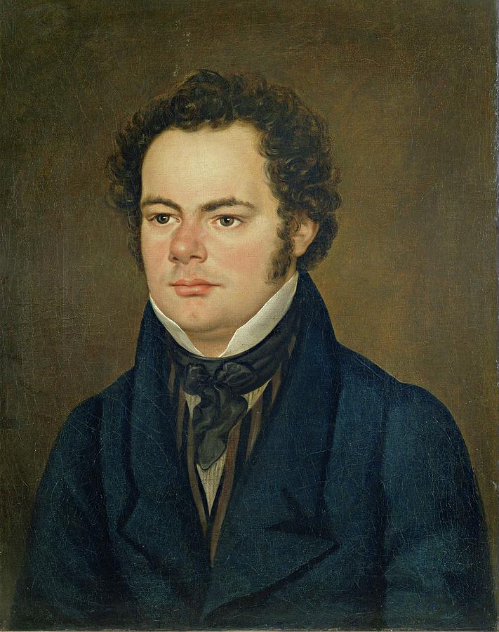 Portrait of Franz Schubert -1797-1828-. LEOPOLD KUPELWIESER . Painting by Leopold Kupelwieser -1796-1862-