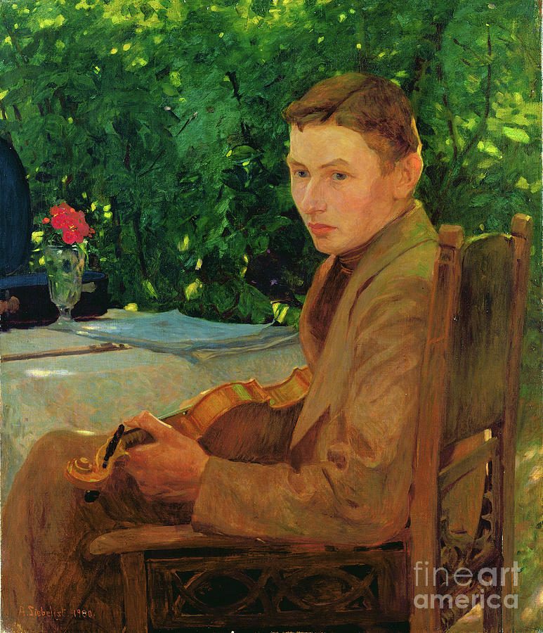 Portrait Painting - Portrait Of Friedrich Ahlers Hestermann 1900 by Arthur Siebelist