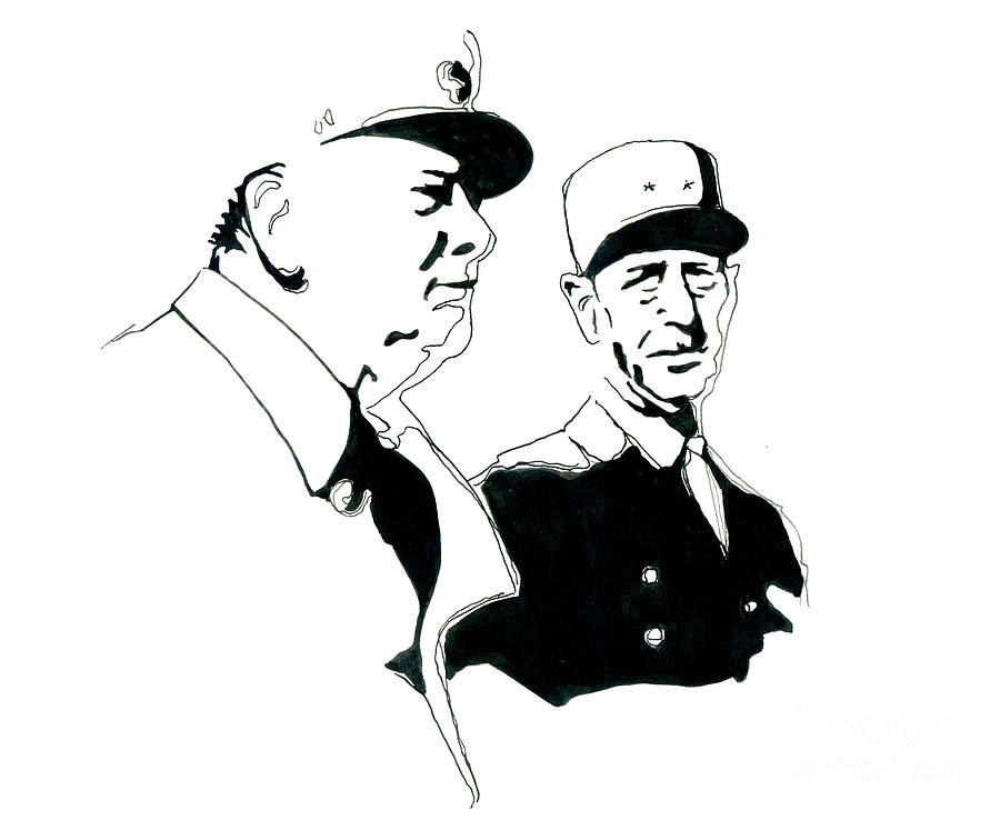 Portrait Of General Charles De Gaulle And Winston Churchill Painting by Alessandro Lonati