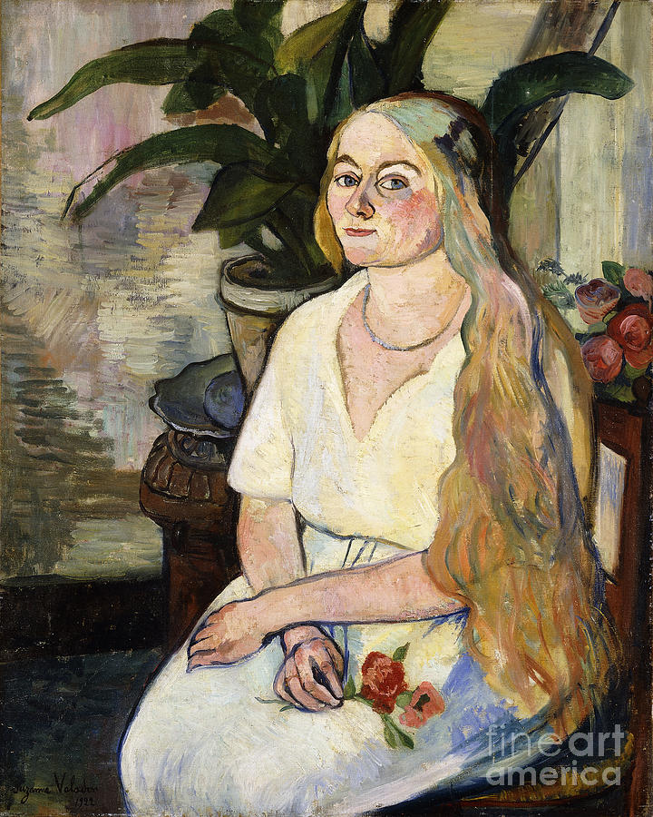 Portrait Of Germaine Utter, 1922 Painting by Marie Clementine Valadon