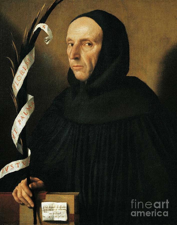 Portrait Of Gerolamo Savonarola Ferrara Painting by Alessandro Bonvicino Moretto