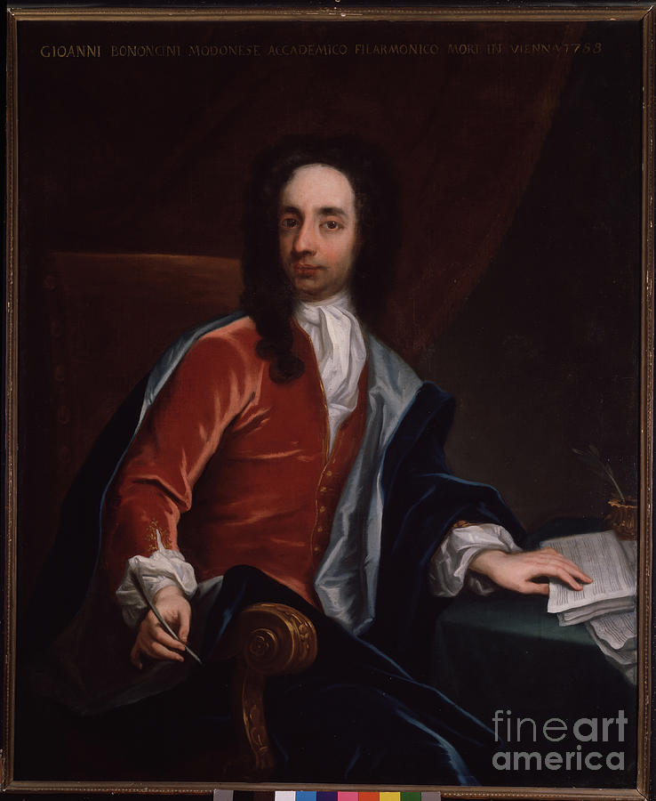 Portrait Of Giovanni Battista Bononcini Painting by Italian School