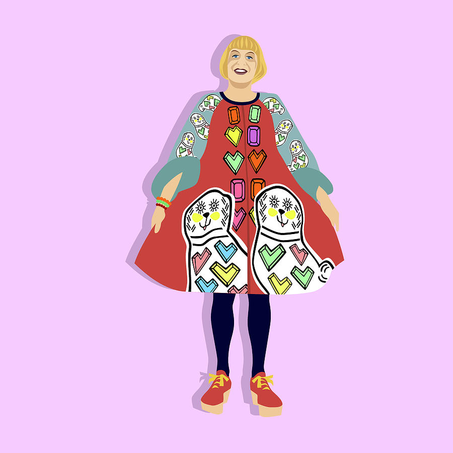Portrait Of Grayson Perry Digital Art by Claire Huntley