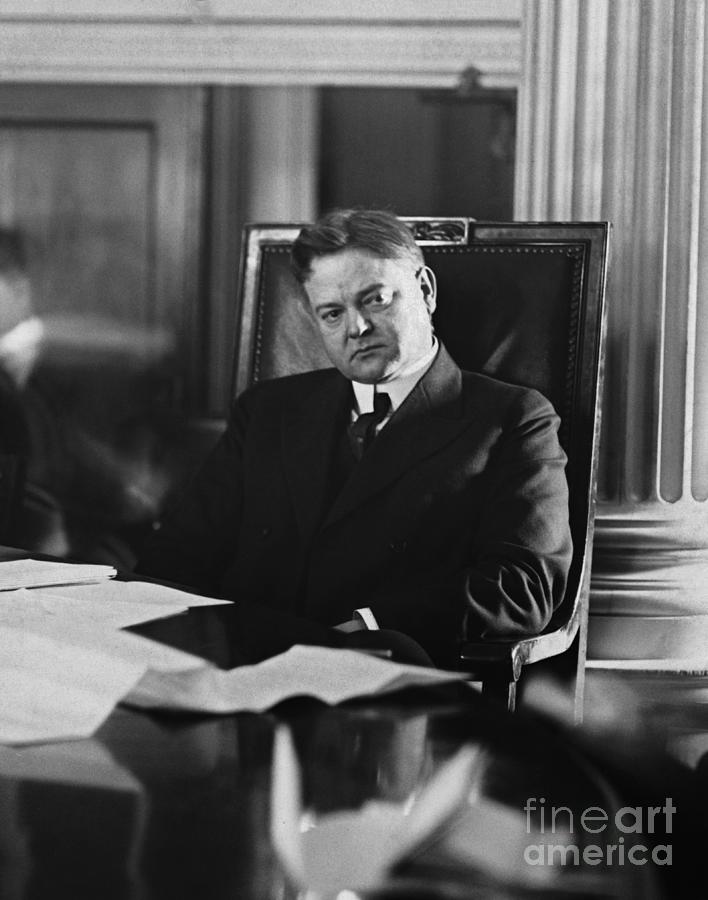 Portrait Of Herbert Hoover Reclining Photograph by Bettmann