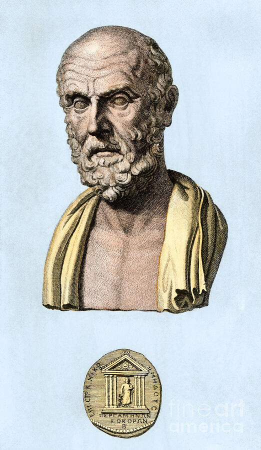 Portrait Of Hippocrates “” The Great””, Greek Doctor (460 - Ca 377 Bc ...