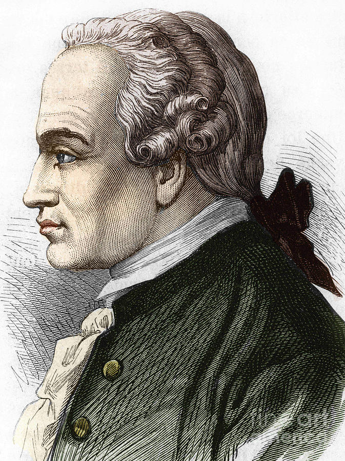 Portrait of Immanuel or Emmanuel Kant, German philosopher Drawing by German School