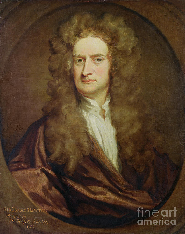 Portrait Of Isaac Newton Painting by Godfrey Kneller