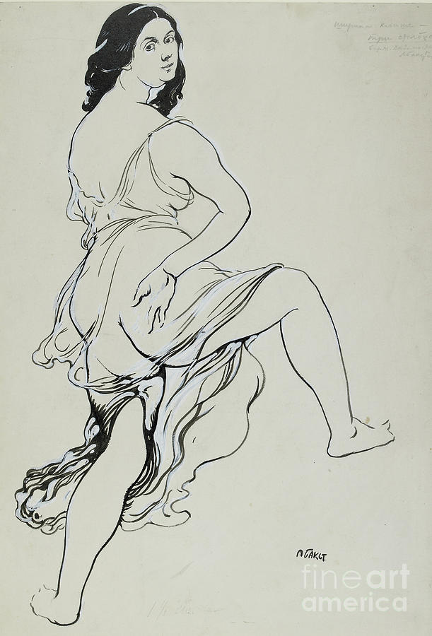 Portrait Of Isadora Duncan Dancing By Leon Bakst Painting by Leon Bakst