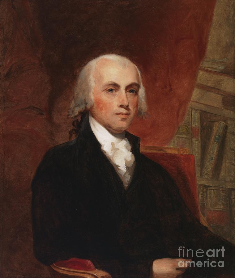 Portrait Of James Madison, 1856 Oil On Canvas Painting by Thomas Sully