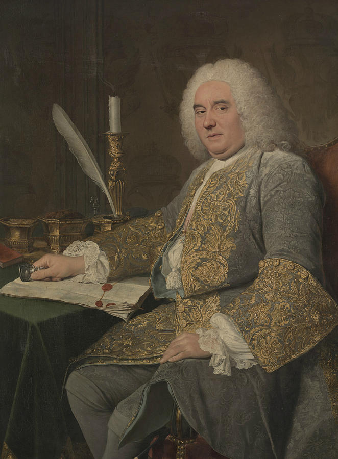 Portrait of Jean-Gabriel du Theil at the Signing of the Treaty of Vienna Painting by Jacques Aved