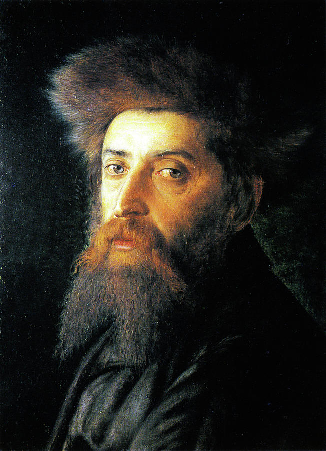 Portrait of Jew with streimel Painting by Isidor Kaufmann