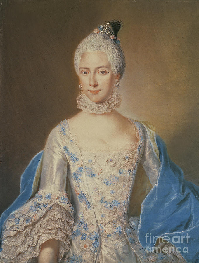 Portrait Of Joanna Florentine Muhl, 1766 Painting by Jacob Wessel