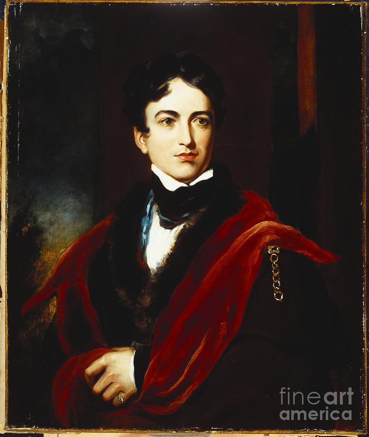 Portrait Of John George Lambton, Ist Earl Of Durham, Gcb, Mp, In A Dark Coat, With A Cape And A White Stock Painting by Thomas Lawrence