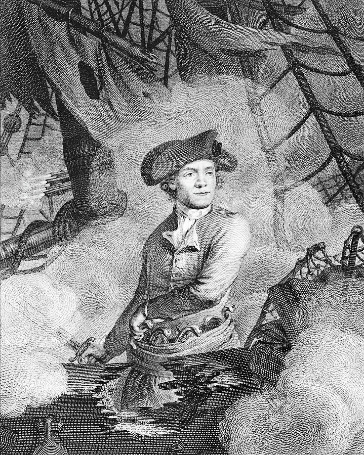 Us Navy Painting - Portrait of John Paul Jones by Carl Guttenberg