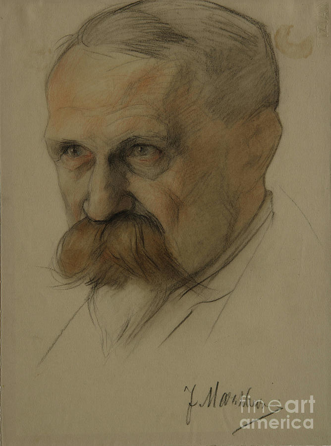 Portrait Of Julian Marchlewski Drawing by Heritage Images