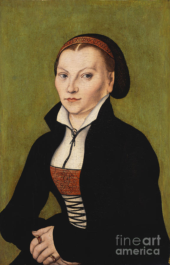 Portrait Of Katharina Von Bora Painting by Lucas The Elder Cranach