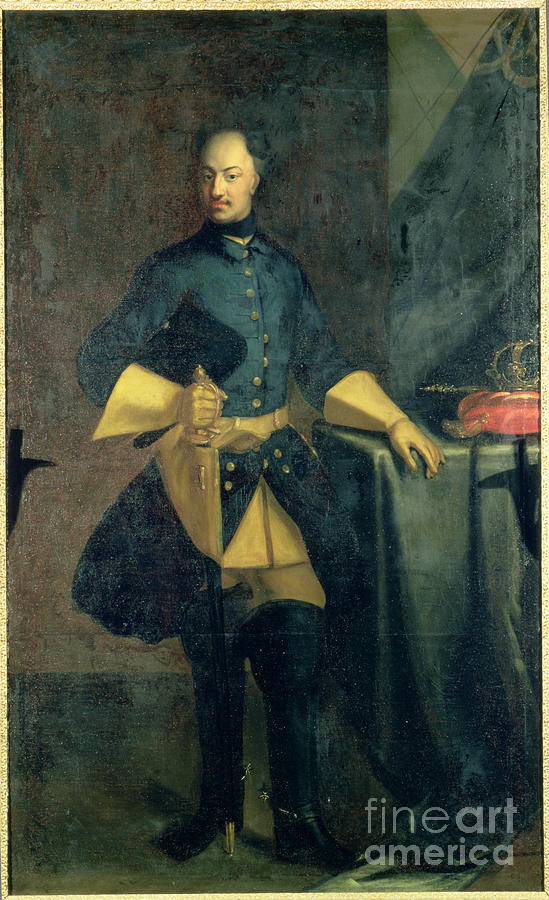 Portrait Of King Karl Xii Painting by David Von Krafft