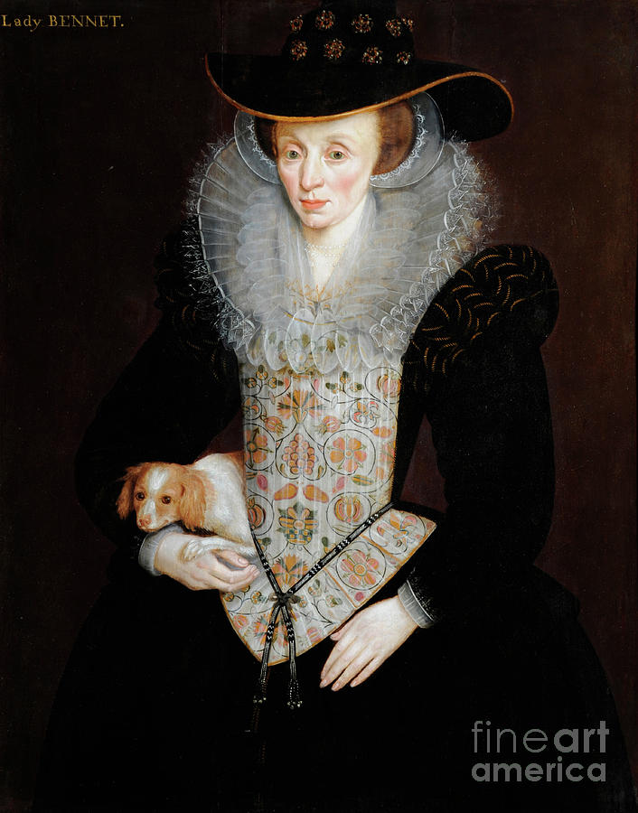Portrait Of Lady Bennet, Circa 1590 Oil On Panel Painting by Hieronymus Custodis