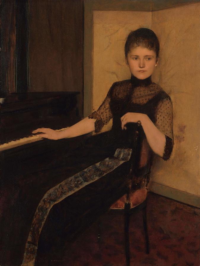 Portrait of Lady Maria Francisca Louisa Dommer of Poldersveldt -Ubbergen 1848 - 1925 s-Hertogenb... Painting by Fernand Khnopff -1858-1921-