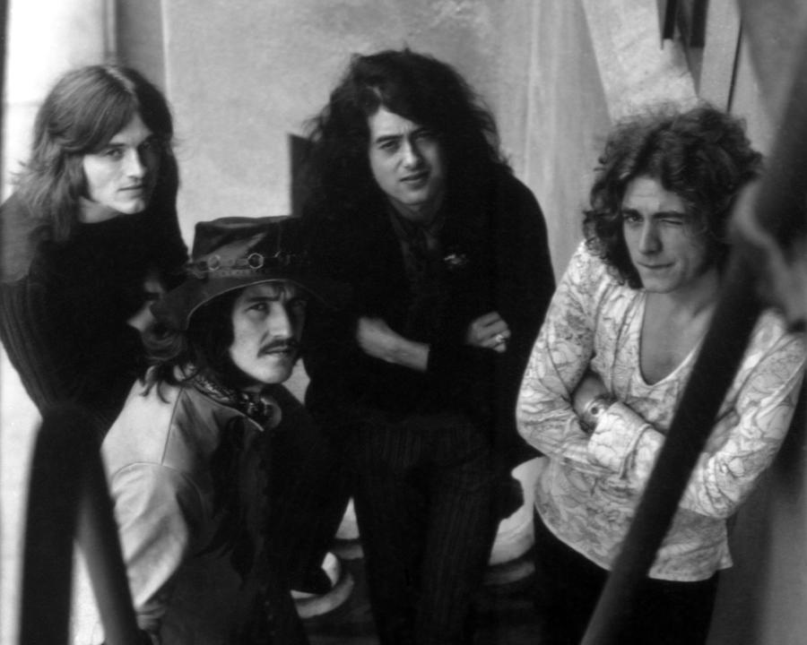 Portrait Of Led Zeppelin Band Members Looking Up At The Chateau Marmont ...