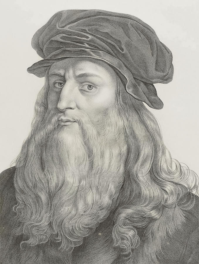 Portrait of Leonardo da Vinci, 1808 Painting by Andre Dutertre - Pixels