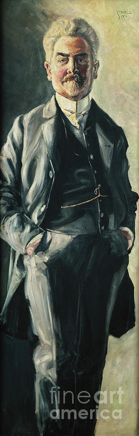 Portrait Of Leopold Czihaczek, 1907 Painting by Egon Schiele
