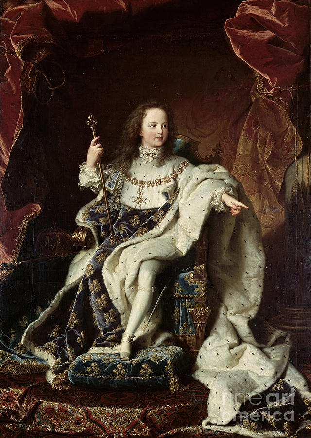 France Painting - Portrait Of Louis Xv by Hyacinthe Francois Rigaud