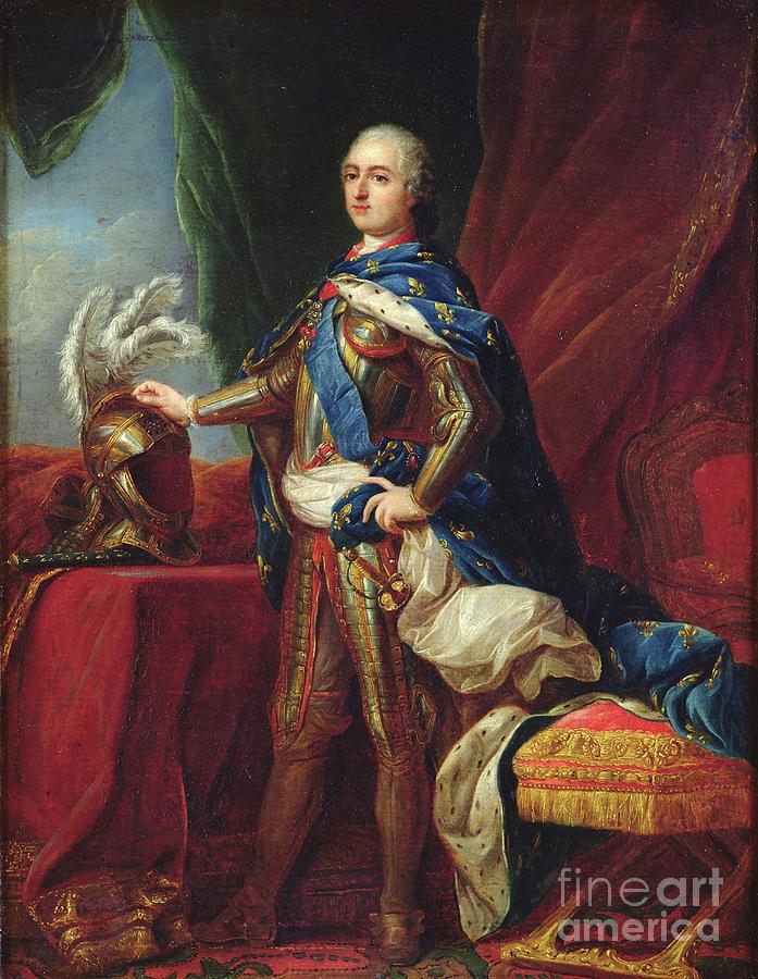 Feather Painting - Portrait Of Louis Xv In Armour by Carle Van Loo