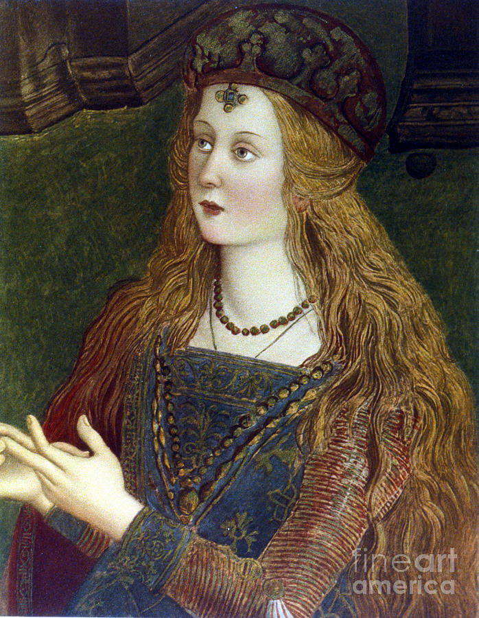 Portrait Painting - Portrait Of Lucretia Borgia by Bernardino Di Betto Pinturicchio
