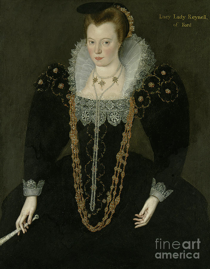 Portrait of Lucy, Lady Reynell of Ford Painting by Marcus the Younger Gheeraerts