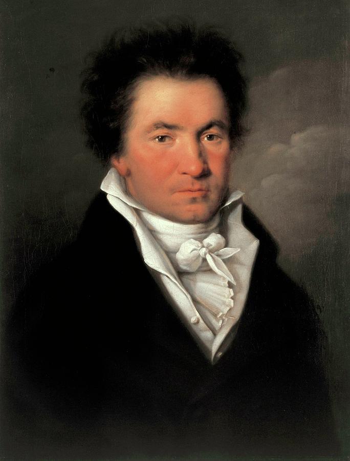 Portrait of Ludwig van Beethoven, 1815, Oil on canvas. Painting by Joseph Willibrord Mahler -1778-1860-
