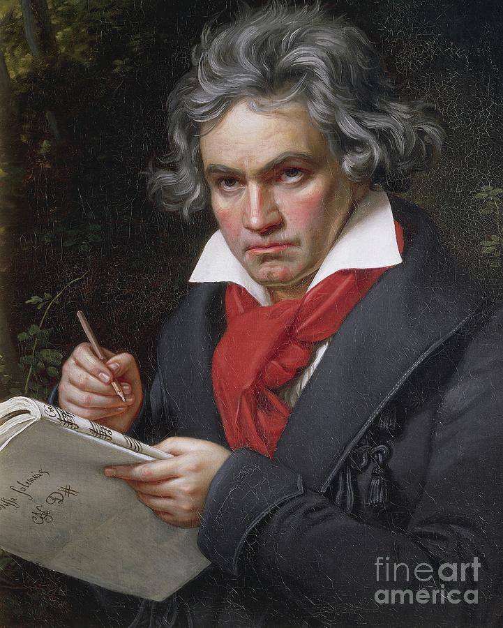 Portrait Of Ludwig Van Beethoven By Stieler Painting by Joseph Carl Stieler
