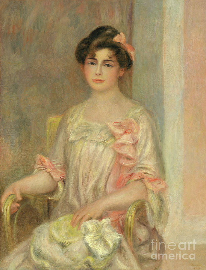 Pierre Auguste Renoir Painting - Portrait of Madame Josse Bernheim Dauberville by Pierre Auguste Renoir
