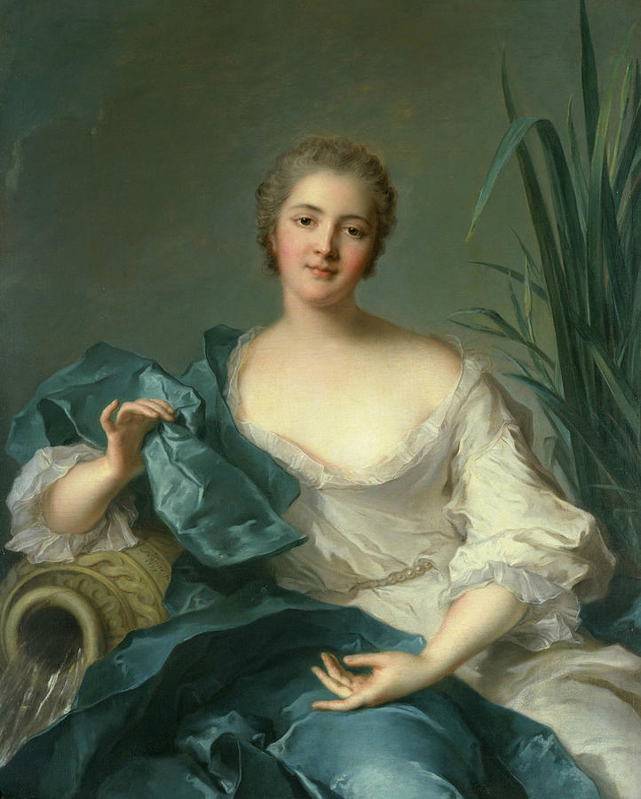 Portrait of Madame Marie-Henriette Berthelot de Pleneuf Painting by Jean-Marc Nattier