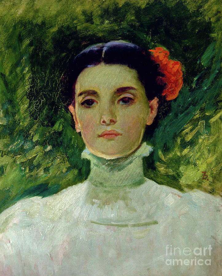 Portrait of Maggie Wilson, 1898  Painting by Frank Duveneck