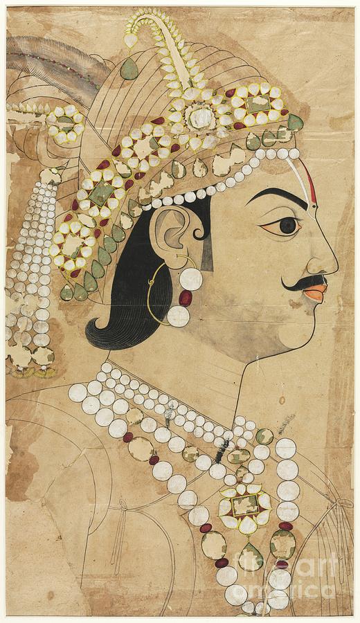 Portrait Of Maharaja Pratap Singh Drawing by Heritage Images