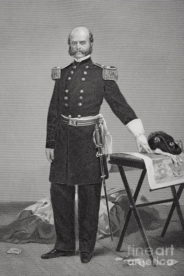 Portrait Of Major General Ambrose Everett Burnside Painting by Alonzo Chappel
