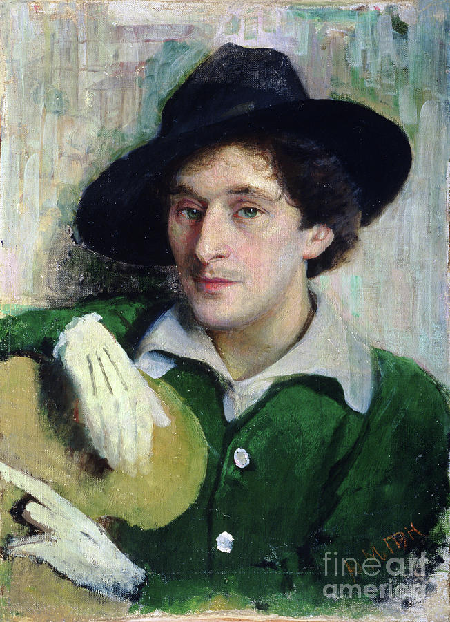 Portrait Of Marc Chagall, C.1910 Painting by Yuri Moiseyevich Pen