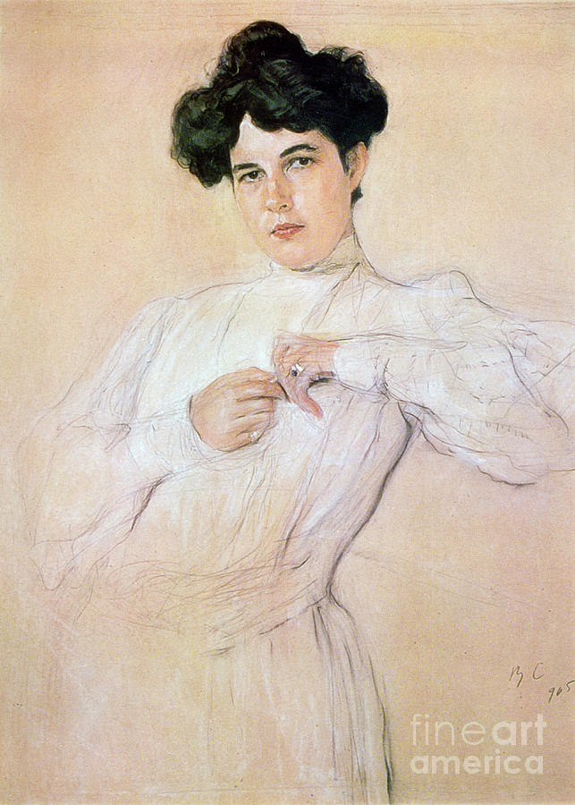 Portrait Of Maria Botkina, 1905. Artist Drawing by Print Collector